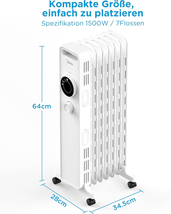شوفاژ برقی 7 پره مایدیا مدل NY1507-22M