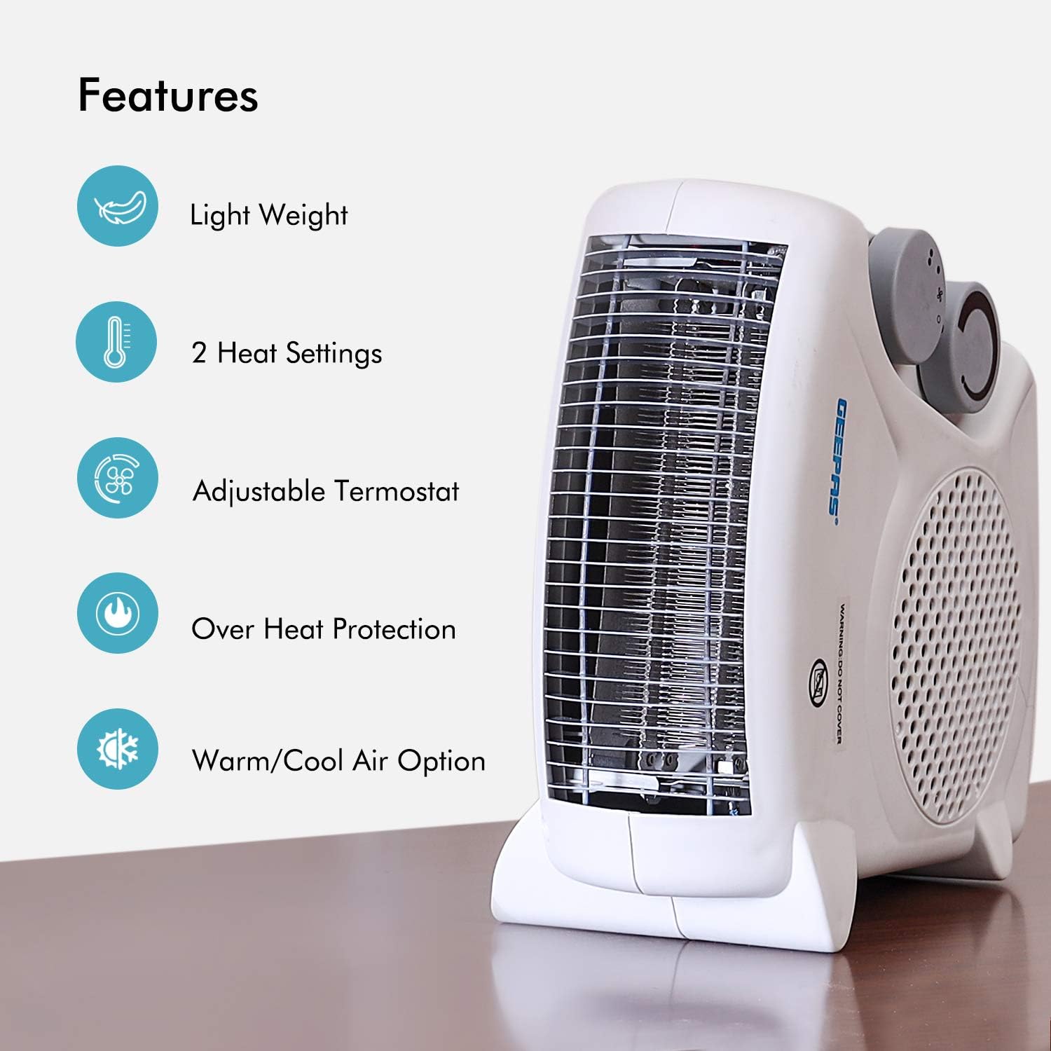 بخاری برقی فن دار جیپاس مدل GFH9520
