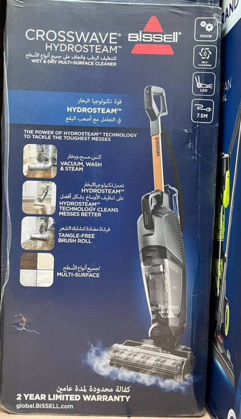 جاروبرقی عصایی، زمین شوی و بخارشوی بیسل مدل CROSSWAVE HYRDOSTEAM 3527E