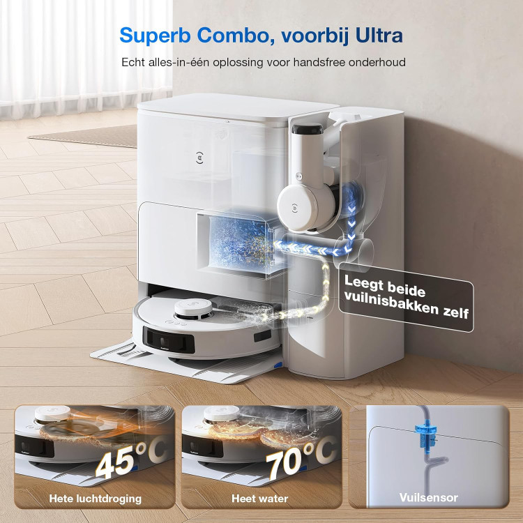 جاروبرقی رباتی دیبوت مدل T30S COMBO
