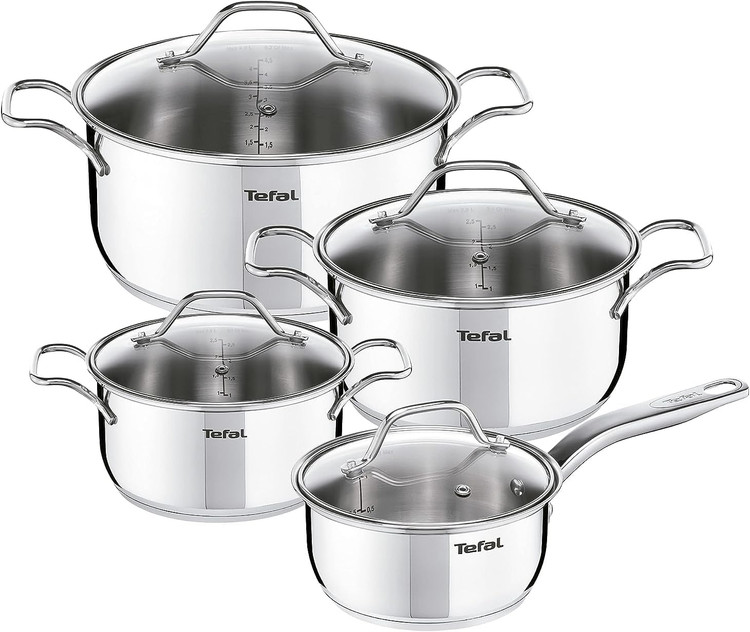 سرویس قابلمه 8 پارچه استیل تفال مدل B864S874