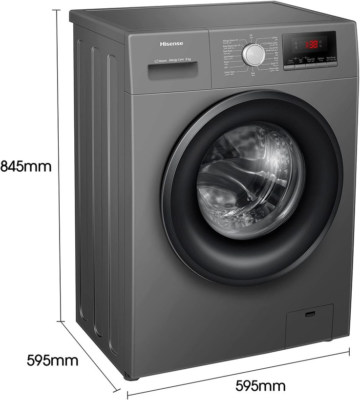 ماشین لباسشویی 8 کیلویی هایسنس مدل WFPV8012EMT